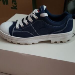 Skechers Navy and White Sneakers